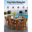 Ensembles de salle à manger d'extérieur toutes saisons 3 pièces avec trou pour parasol et structure en aluminium pour l'extérieur cour arrière / porche / terrasse, 1 table 2 chaises-123190250
