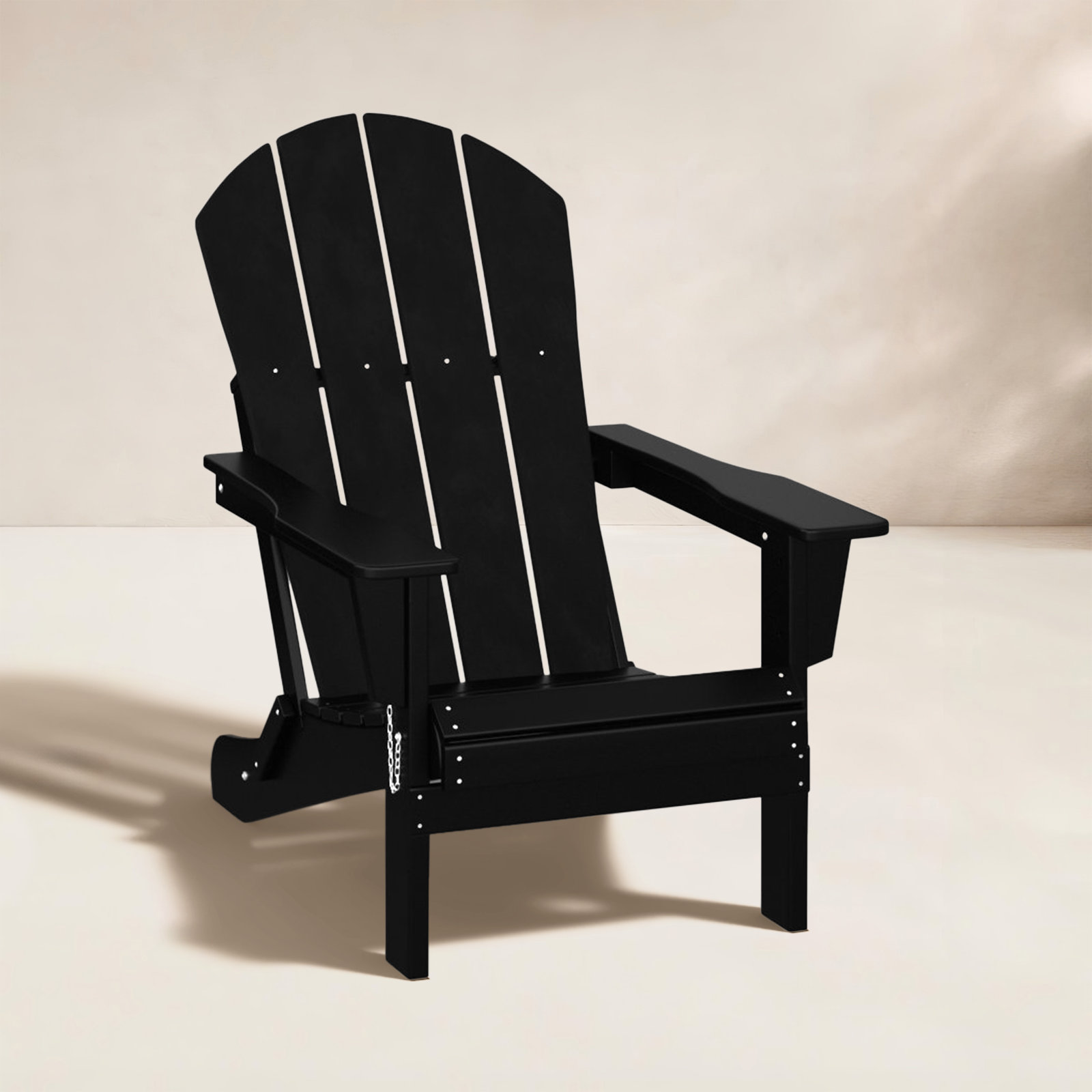 Laguna Foldable Outdoor Adirondack Set, Black
