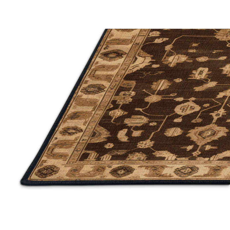 Tapis brun lavable à la machine, Rectangulaire 2 pi x 3 pi