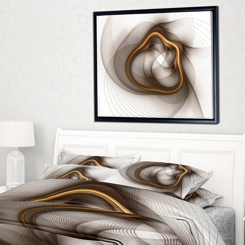 Floral «Brown Abstract Fractal Flower», reproduction d'impression sur toile tendue, H 30 po x l 40 po x P 1,5 po