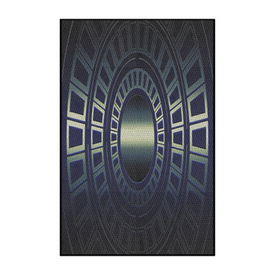 Tapis décoratif géométrique noir