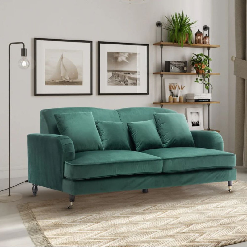 Penermon 150Cm Roll Arms Sofa, Bottle Green, 3