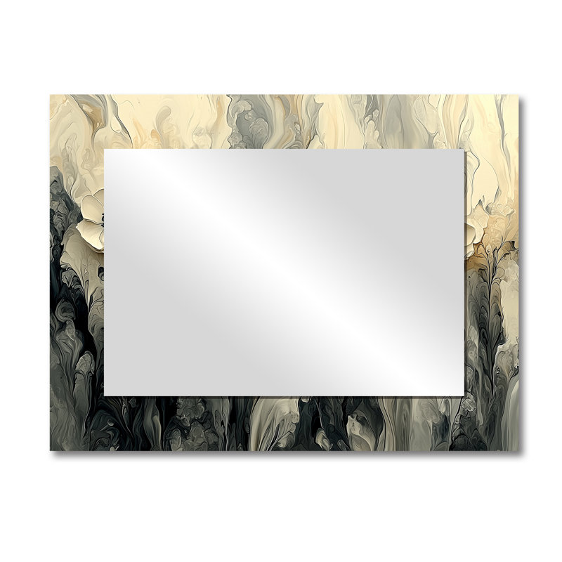 Fleurs abstraites dans le vent II - Art mural miroir décoratif moderne - imprimé sur métal, 30 po x 40 po