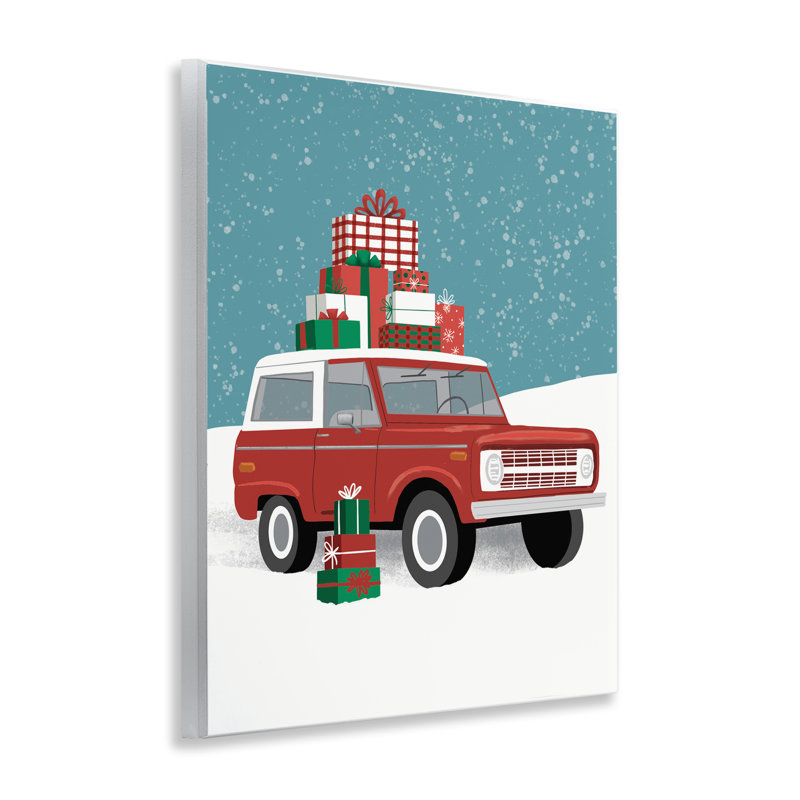 Plaque murale rouge VUS Christmas Time, design par Jilly Jack Designs