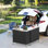 Black Rectangular Aluminum Patio Folding Bar Table