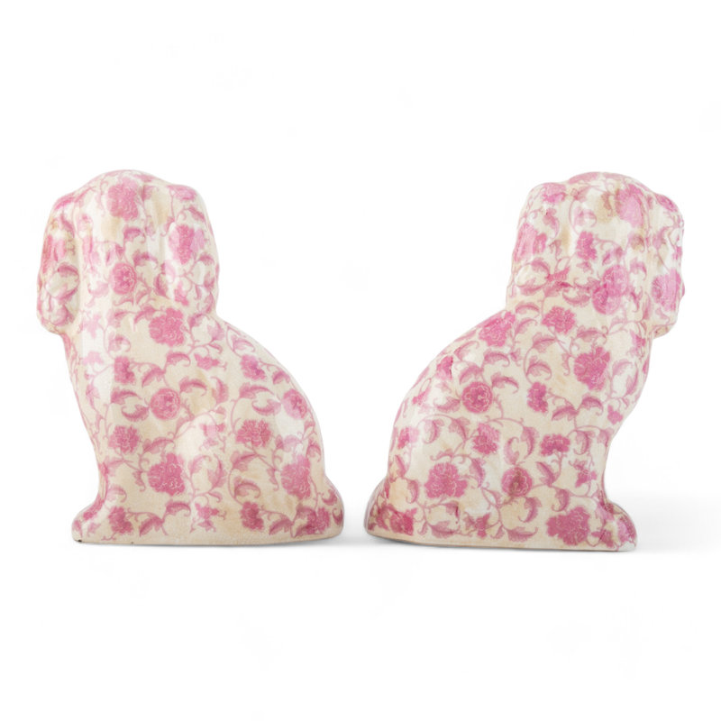 Porcelain Staffordshire Dog Figurines Pair