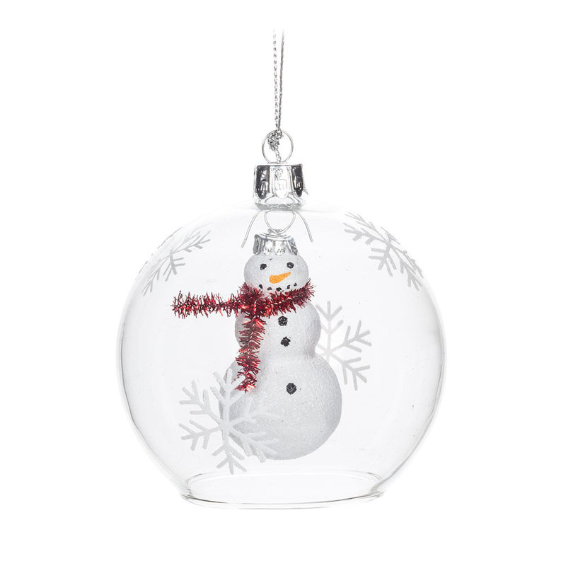 Bonhomme de neige suspendu en boule
