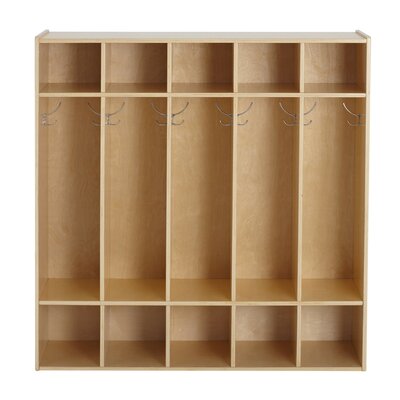 ECR4Kids Streamline 5-Section Coat Locker, Classroom Furniture, Natural -  ELR-17405