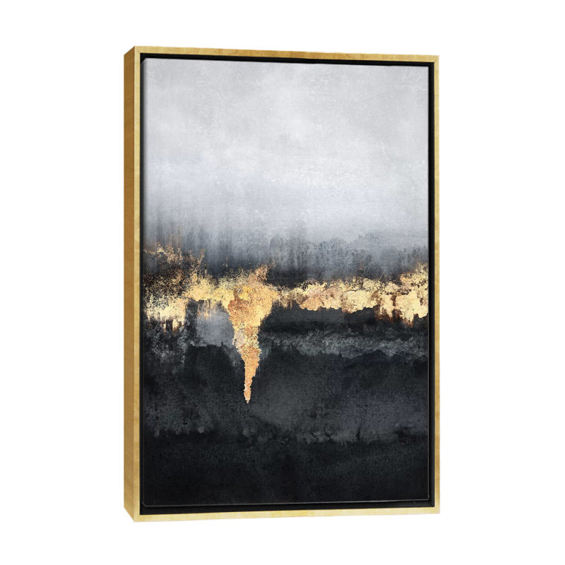 « Uneasy » par Elisabeth Fredriksson, reproduction d’art, H 26 po x l 18 po x P 1,5 po, Toile encadrée d'or, Pas de tapis