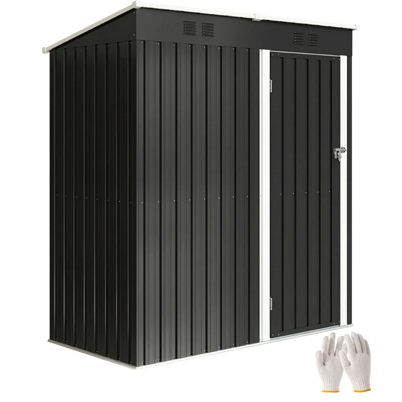 Garden Storage Shed, Dark Grey