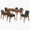 Natural Walnut 7-Piece Rectangular Dining Set