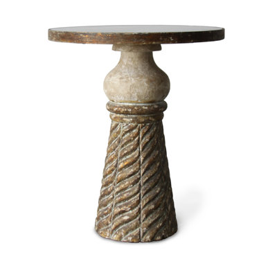 Tassel Mirrored Glass Top End Table