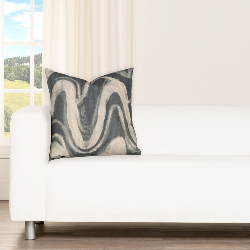 Coussin décoratif Therma, 16" x 16", Polyester, Denim