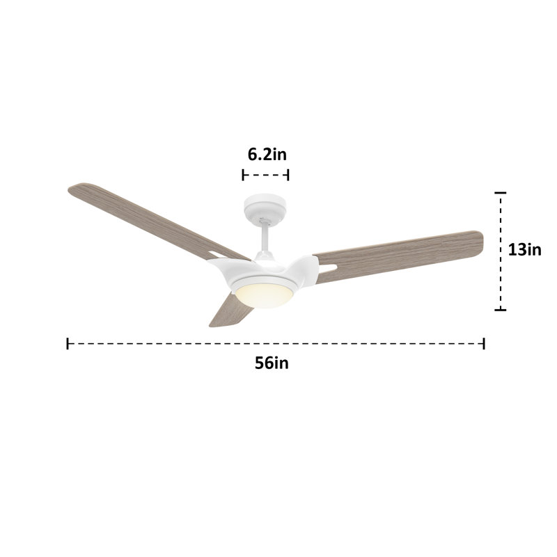 Ventilateur de plafond blanc intelligent avec lumières DEL et télécommande
