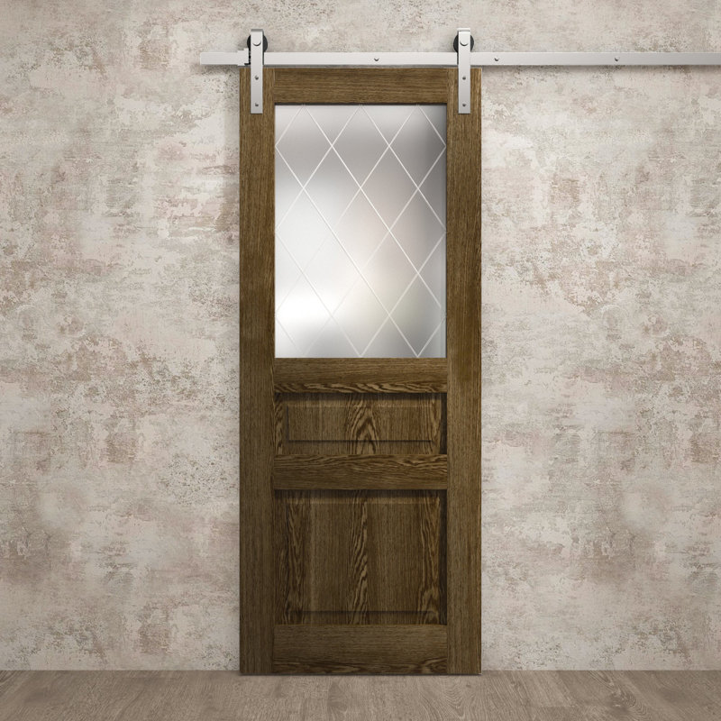Porte de grange moderne | Ego 5011 | Ensemble de quincaillerie lourde Silver Rail Track | Portes intérieures solides