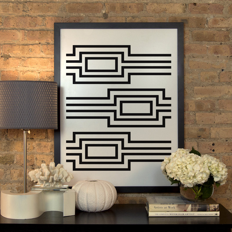 " Horizontal Lines ", 32" H x 24" W x 1" D, Black Framed Paper
