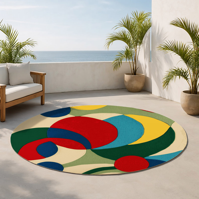 Tapis d'intérieur et d'extérieur Vivid Wiggle, Round 5'