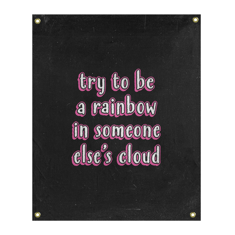 Tableau noir de polyester try to be the arc-en-ciel tapisserie, H 80 po x l 59 po, Rose