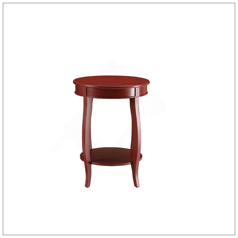 Aberta Red Finish Accent Table, Red
