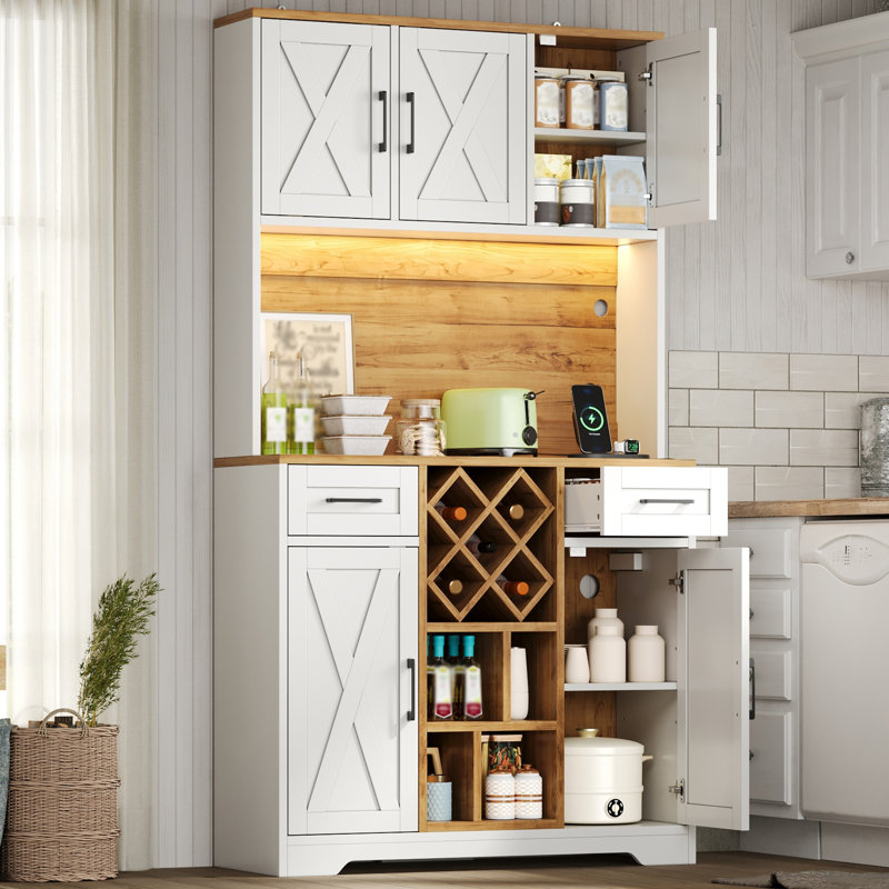 180cm Kitchen Pantry, White