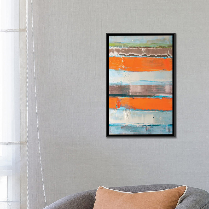 " Orange Is The New Stripe's Cellmate " by Kent Youngstrom, Black Framed Canvas, 26" H x 18" W x 1.5" D, No Mat