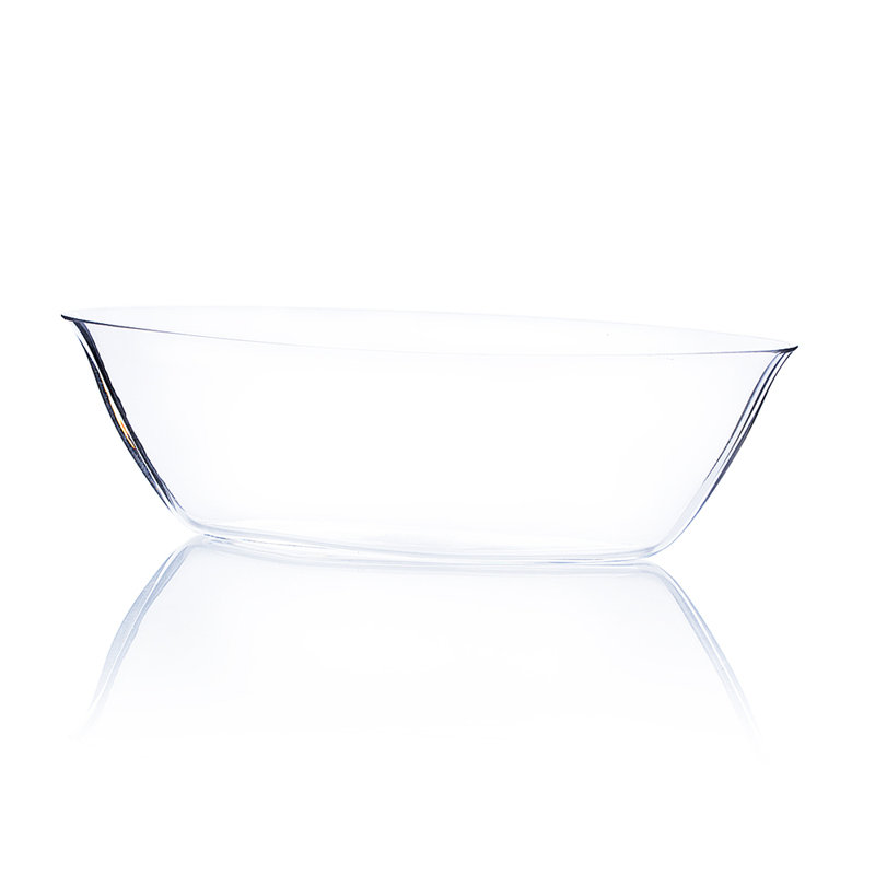 Handmade Glass Table Vase, 3" H x 11" W x 3.4" D