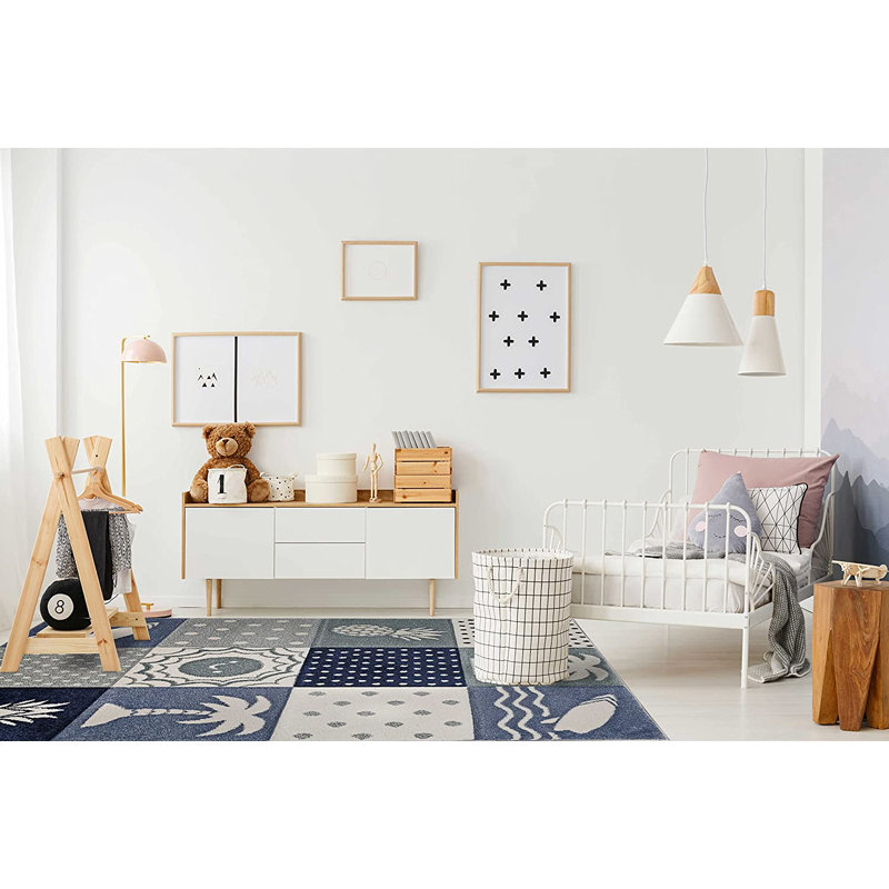 Tapis pour chambre d'enfant Mignon Island Vibes Modern Decor, Rectangle 3 pi 11 po x 5 pi 3 po
