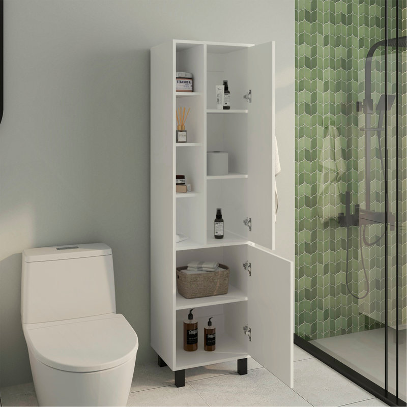 Armoire de rangement, 2 portes, 9 tablettes, 4 pieds