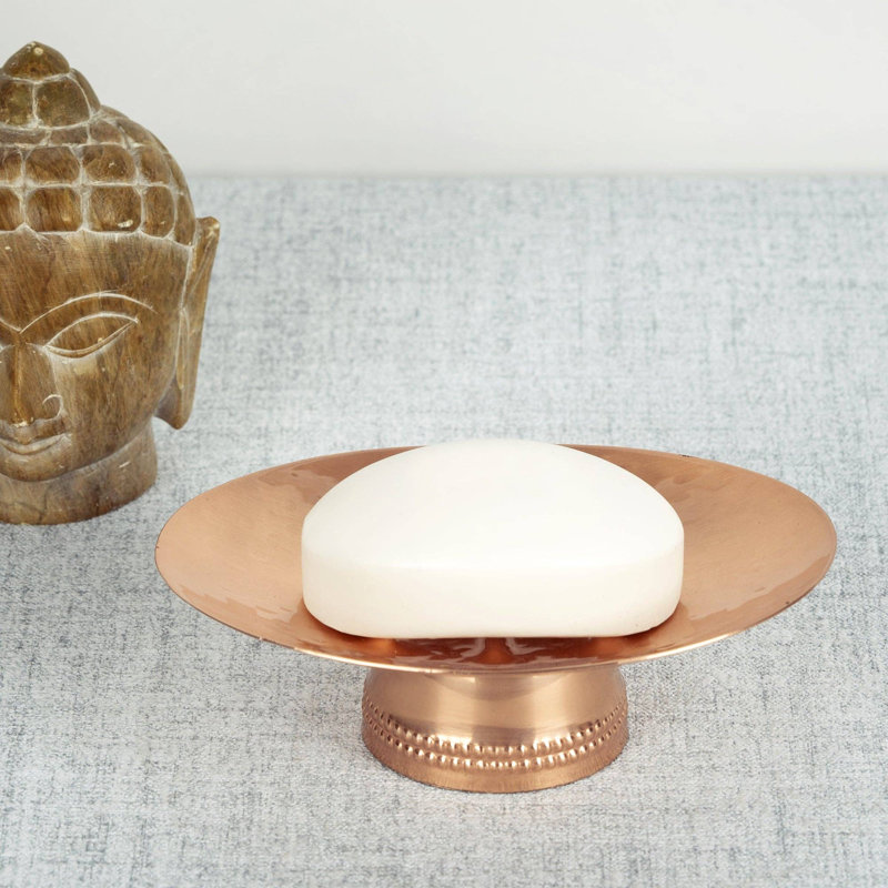 Porte-savon Oneita pour comptoir de salle de bain, douche et cuisine | Martelé
