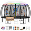 Trampoline de cour arrière de 16 pi Fiziti avec enceinte de sécurité, panier de basketball, arroseur, lumières
