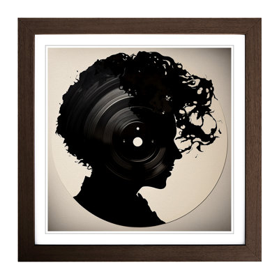 Vinyl Record Silhouette - Framed Print