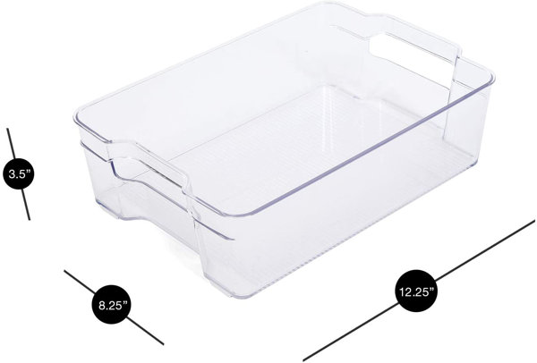 iDesign Plastic Kitchen Storage Bins, Clear, 2-Pack, 14 inch x 8.25 inch x 3.5 inch, Size: One Size