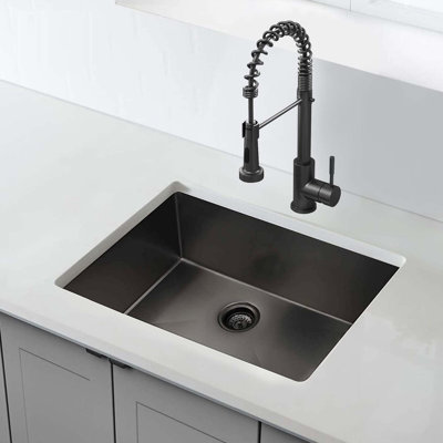 32x19 inch  Undermount Kitchen Sink 16 Gauge Stainless Steel Single Bowl Kitchen Sink Gunmetal