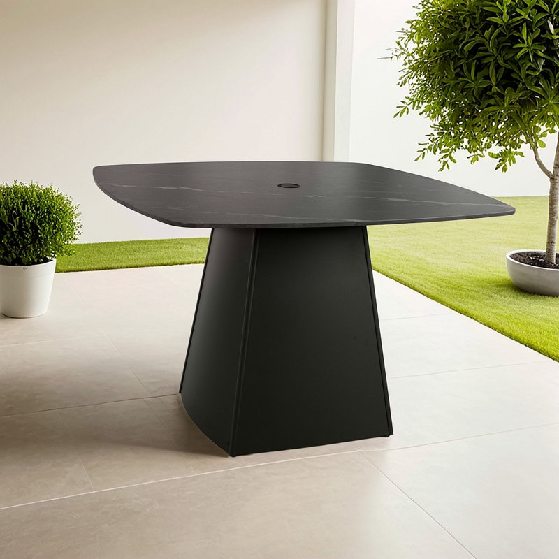 Table de salle à manger à piédestal d'extérieur 44 po Modern