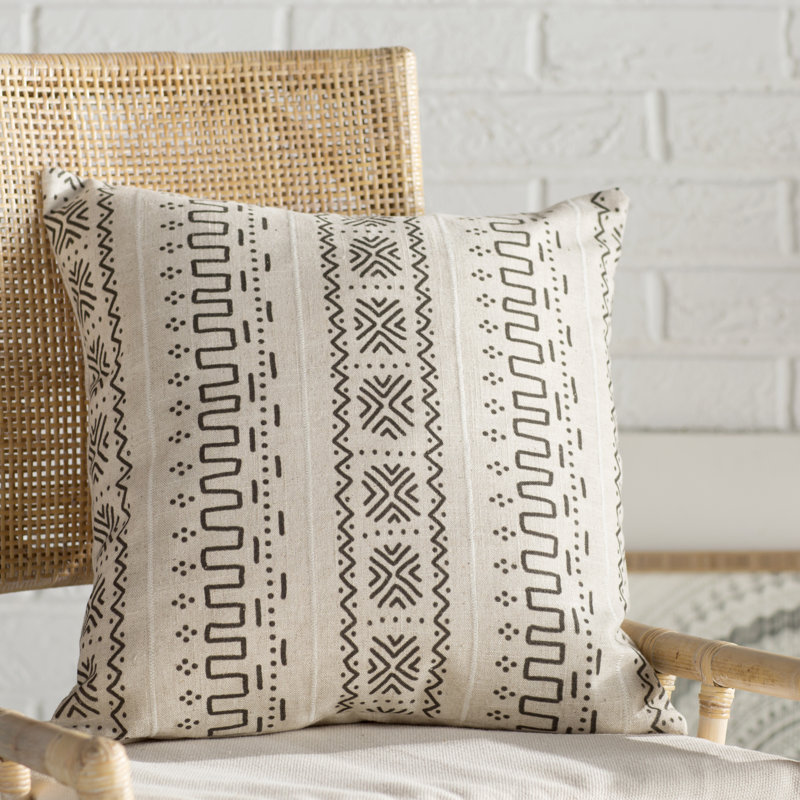 Mud Cloth Linen Throw Pillow
