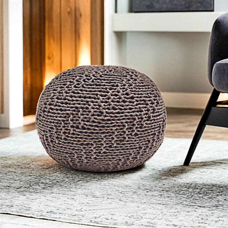POUF HASEL, PET brun clair