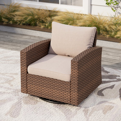 Dynasia PE Rattan Swivel Rocking Outdoor Chair with Cushions