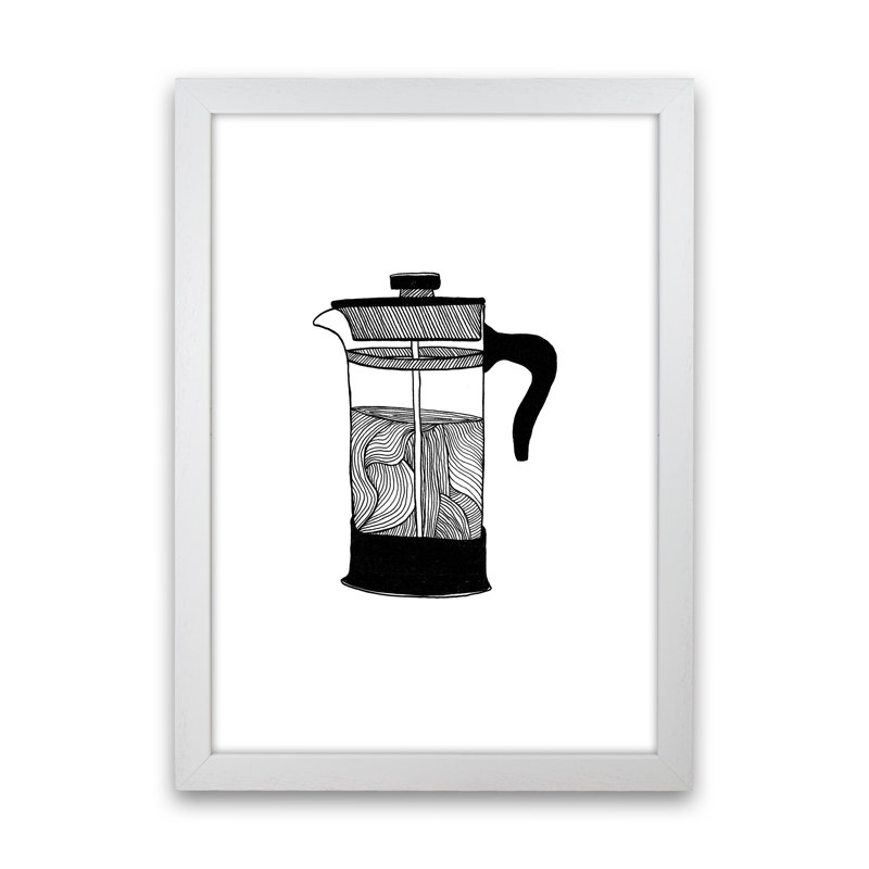 Cafetiere by Carissa Tanton - Print, White Framed, 63cm H x 46cm W x 3cm D