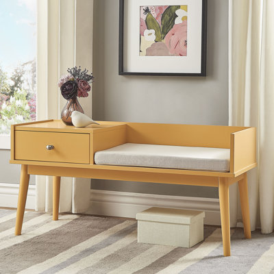 Hartnett Linen Upholstered Storage Bench