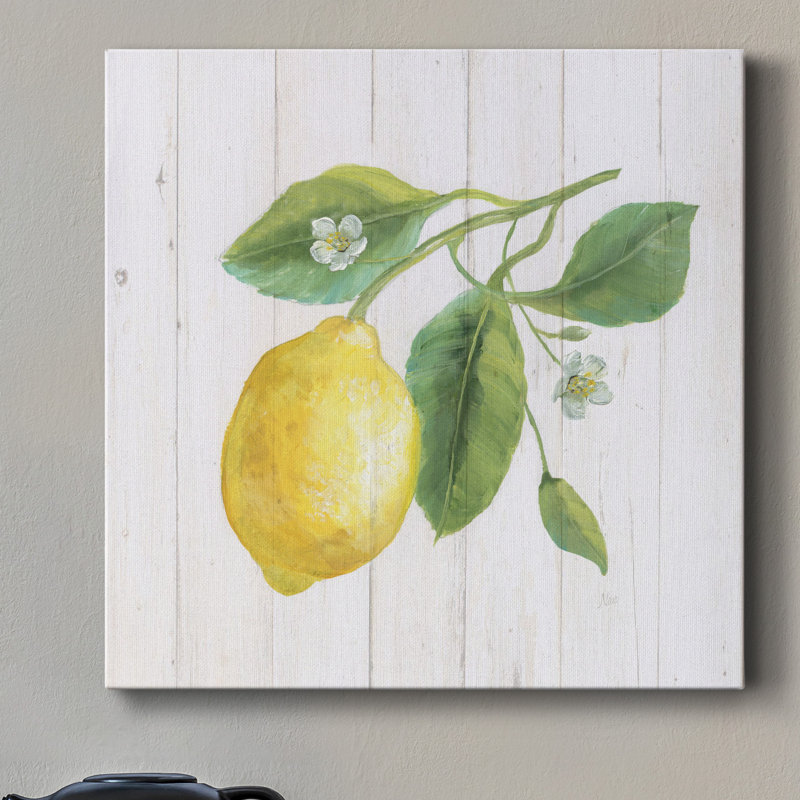 Toile tendue avec châssis Lemon Fresh II-Premium - prête à être accrochée, H 16 po x l 16 po x P 1 po