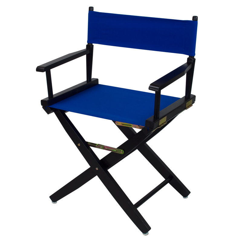 Chaise de réalisateur pliante Oktan, Noir, Bleu royal