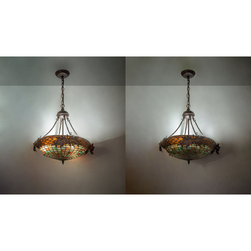 21" Wide Greenbriar Oak Inverted Pendant