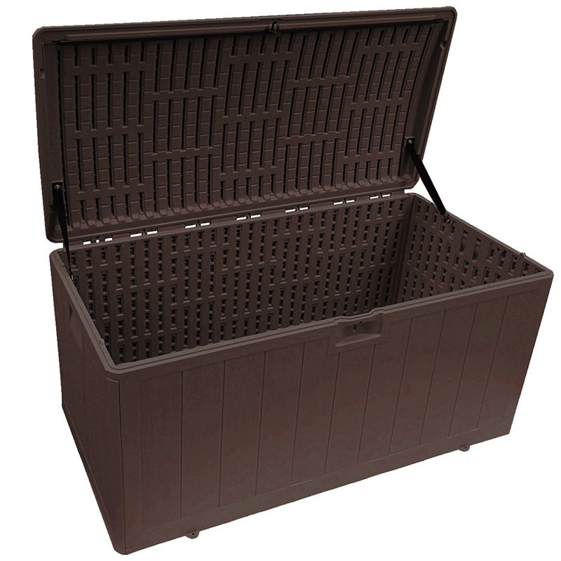 Boîte de rangement en plastique 105 gallons, Brun
