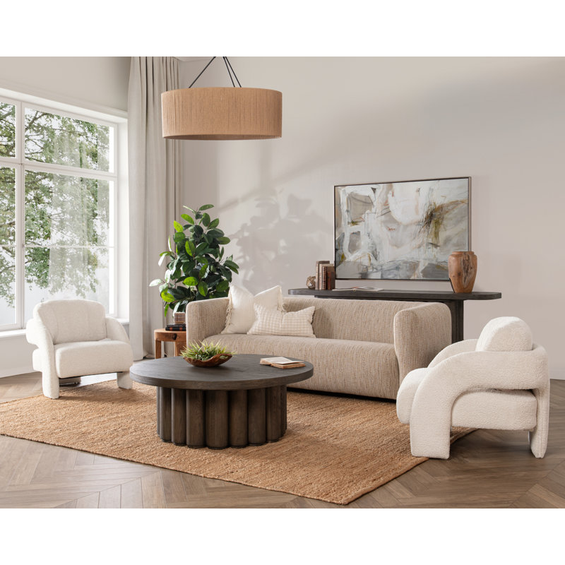 Tiber Round Coffee Table, Dark Brown