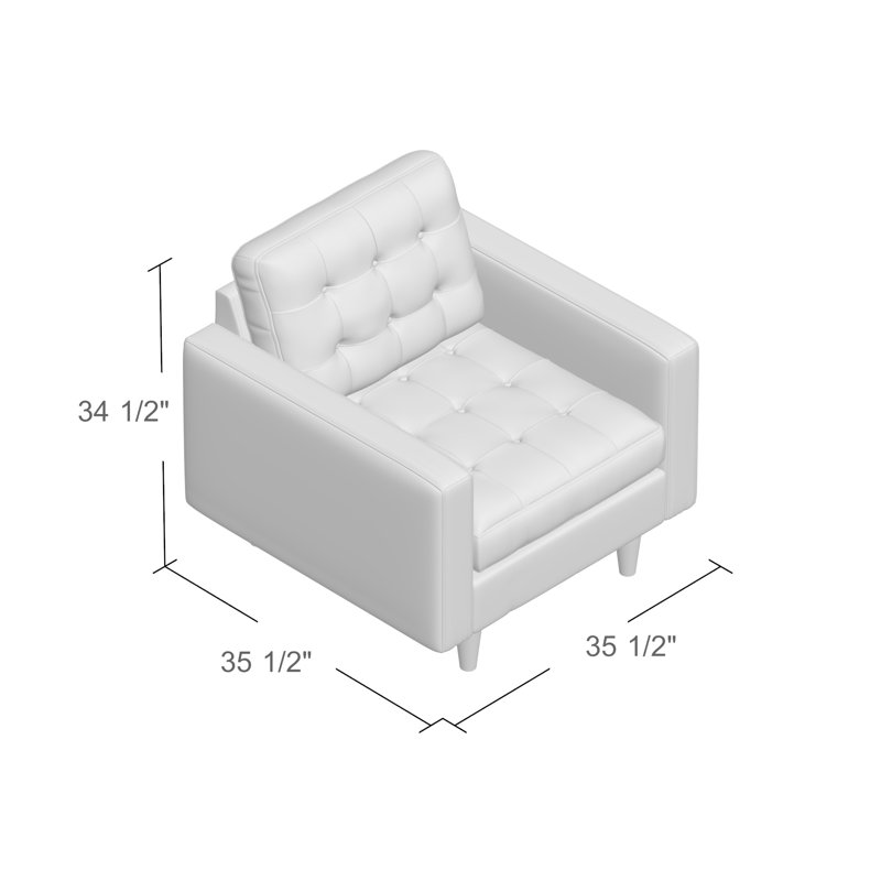 Chaise avec accoudoirs en cuir Modway Empress, Similicuir noir