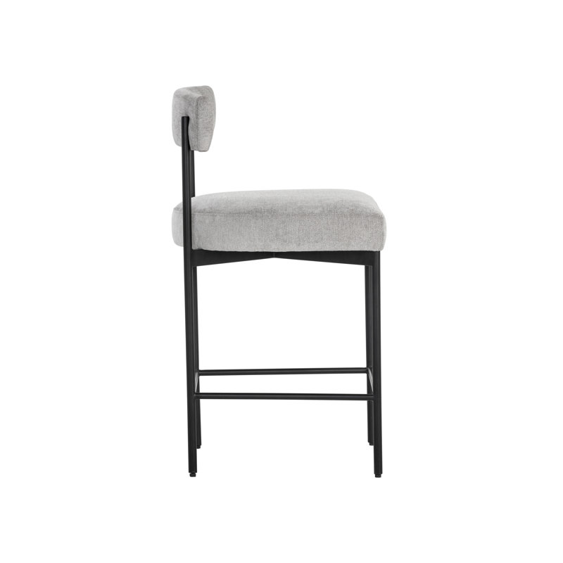 Upholstered Stool with Metal Frame