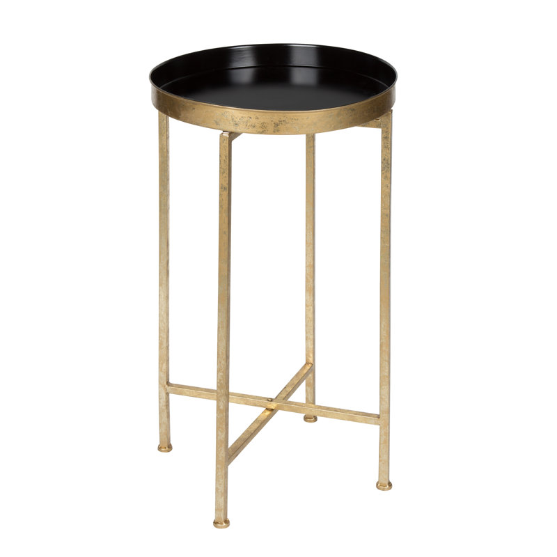 Ekta Tray Top End Table, Gold, Black