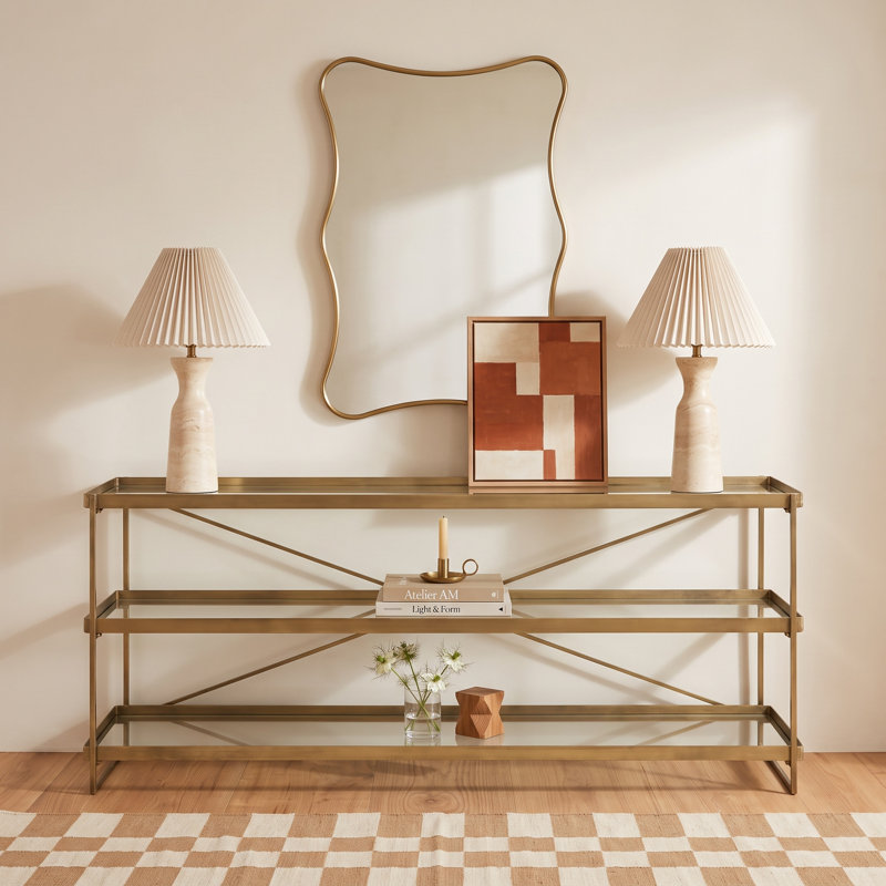 Lupita 16'' Console Table, 72 x 16 x 30, Gold