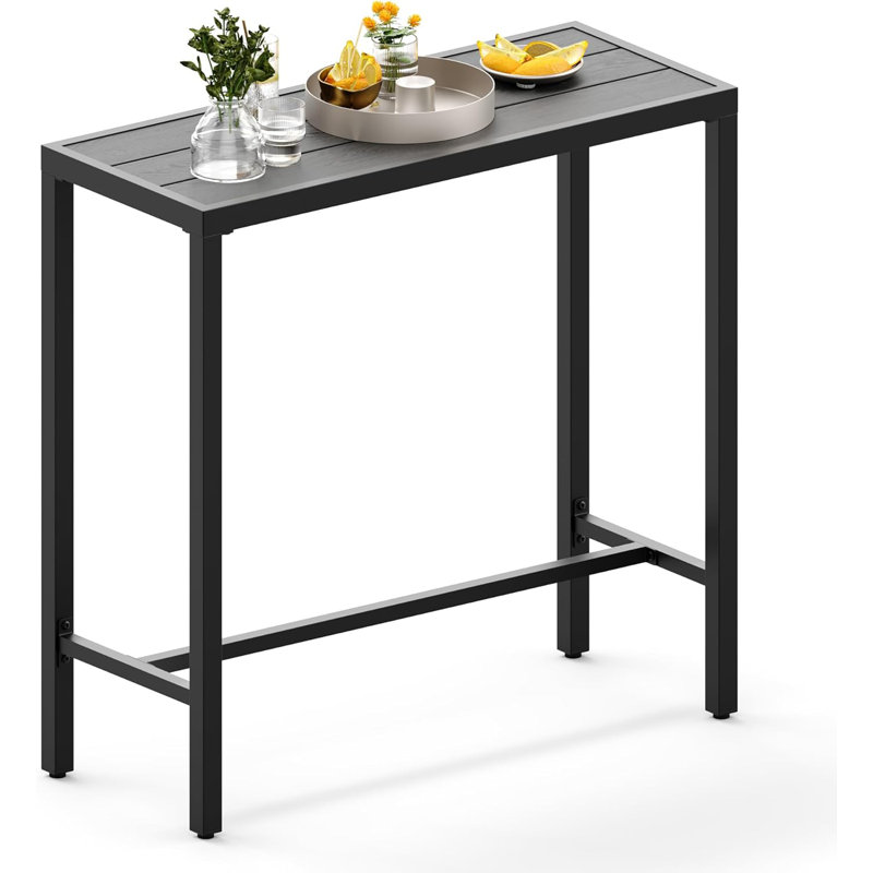 Table de bar rectangulaire 39 "pour patio, longue table de spa avec balcon imperméable