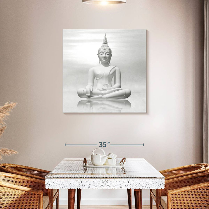 Javetta White Buddha, 36" H x 36" W